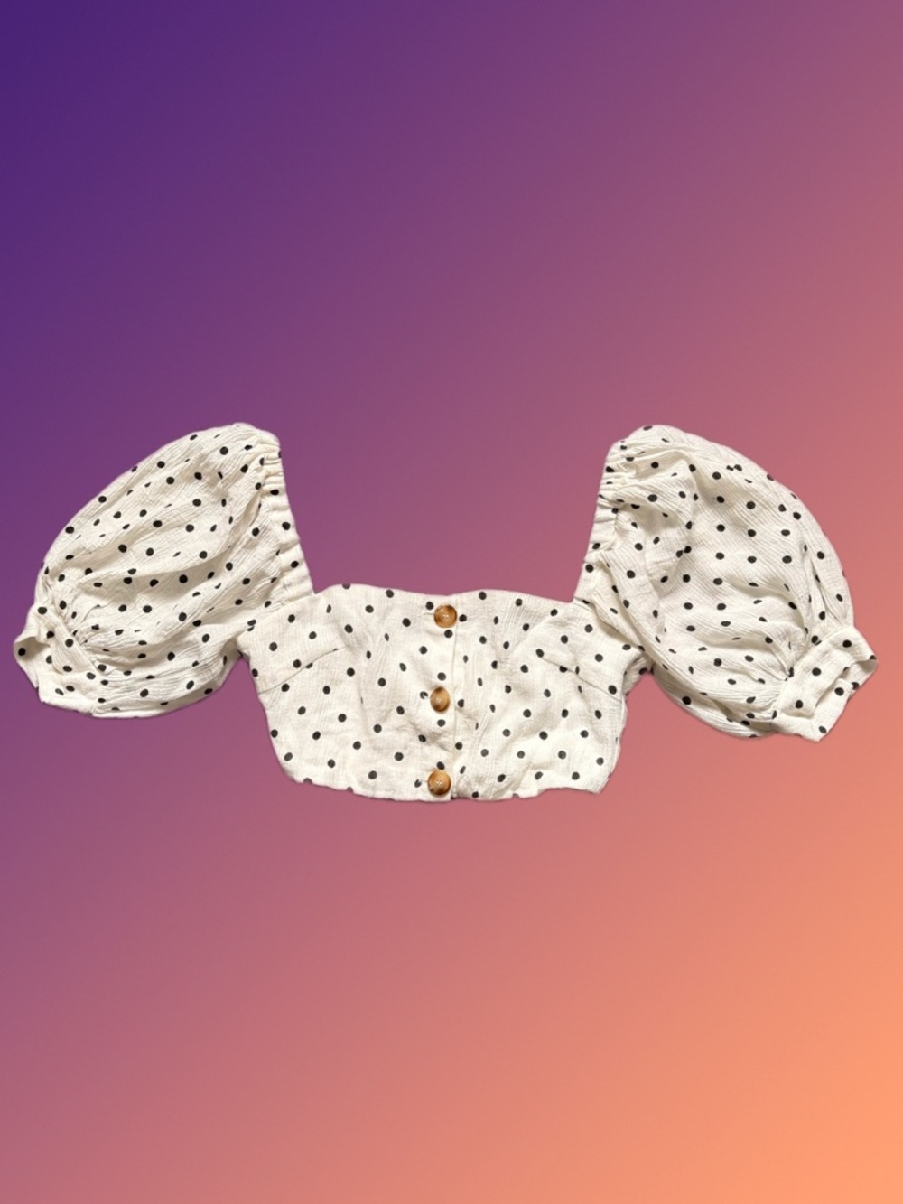 Cream Polka Dot Top with Black Dots